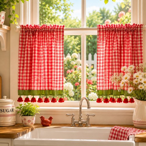 Tende cucina gingham - tende,