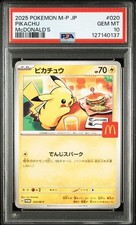 Pokemon PSA 10 Pikachu 020/M-P McDonald's Happy Set Promo 2025 Carta Giapponese