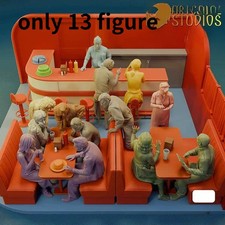 Kit 13 figurine modellino resina American Diner anni 50 scala 1/35