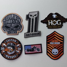 Lotto 6 toppe patches piccole Harley Davidson, nuove autocollanti
