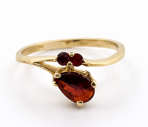 Anello oro con granato pietra - oro,