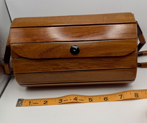 Borsa legno vintage anni 70 - borsa,