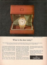 OMEGA Seamaster orologio Pubblicità 1 pagina 1963 with calendar