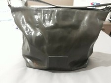 lotto 842b borsa borsetta vintage donna CARPISA grigio scuro lucido 30x30