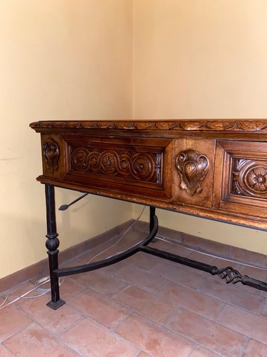 Tavolo antico intarsiato - tavolo,