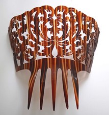 Pettine fermacapelli vintage in simil tartaruga - Peineta per mantilla spagnola 