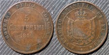 ITALY  # 5 centesimi 1859