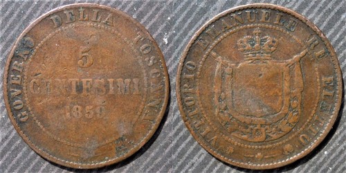 Italy 5 centesimi 1859 - centesimi,