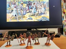 5 Soldatini atlantic esercito egizio scala 1/32 Dipinti a mano. Lotto Numero 3.