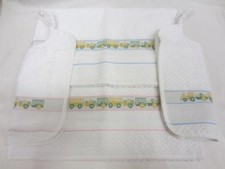 SET ASILO 2 PEZZI "TRENINO" DA RICAMARE O PERSONALIZZATO CON NOME