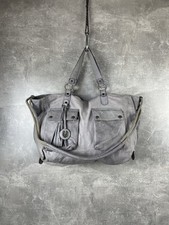 Borsa a tracolla Belstaff in pelle con logo Avant Garde grigia Made in Italy