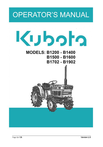 Kubota b1200 b1400 b1500 b1600 - b1200,