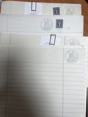 Foglio carta bollata dal - carta, 1968
