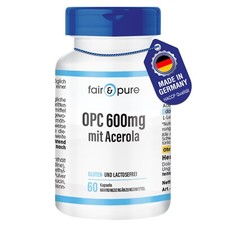 OPC 600 mg con acerola - 60 capsule di estratto di semi d'uva ad alto dosaggi...