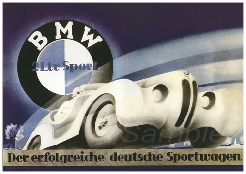 Stampa poster vintage bmw 328 - stampa,