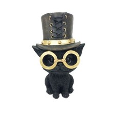 GATTINO NERO Mister Cat con cilindro cm. 9×8.5×14.5 da collezione NUOVO