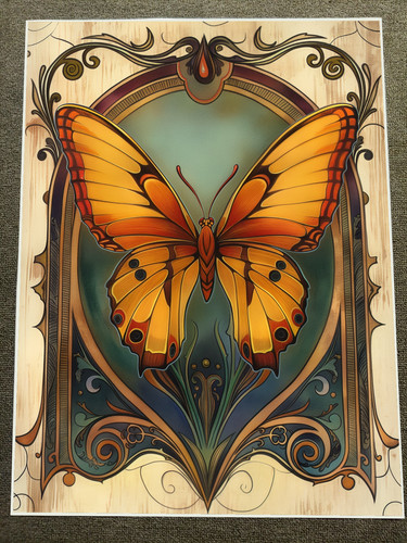 Poster stile vintage - , farfalla