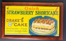 Insegna Carrello Pan di Spagna Drake's Vintage Cartone Carta Pubblicità Panetteria