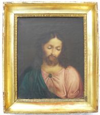 Artista attivo in Italia nell’ ‘800 ANTICO Cristo con splendida spilla OLIO