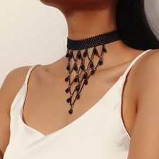 Collana girocollo pizzo nero