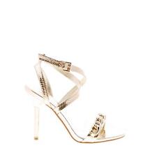 MICHAEL KORS scarpe donna andalo Asha pelle stampa rettile oro catena tacco 9 cm
