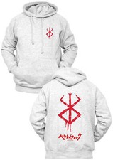 Felpa con Cappuccio Fronte Retro Berserk Anime Uomo Donna Bambino Regalo Cosplay