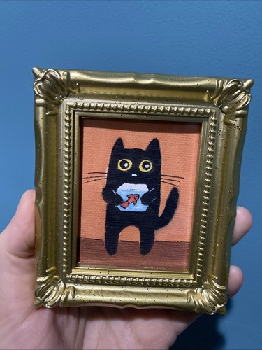 Stampa gatto nero pesce - gatto,