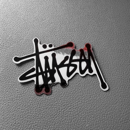 Adesivo piccolo cromato stussy - adesivo,