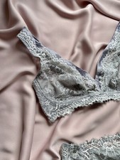 Reggiseno nuovo con etichette INTIMISSIMI EU 75C USA UK 34C slip S grigio reggiseno pizzo