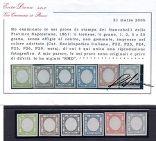 Province Napoletane - Sei prove di stampa senza effigie al centro