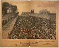 100 LIRE OFFERTA PARTITO COMUNISTA ITALIANO ROMA ELEZIONI AMM. 1945 CARTAMONETA
