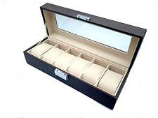 Custodia Porta Orologi 6 Posti Cassetta orologi Similpelle Finestra Plexiglass