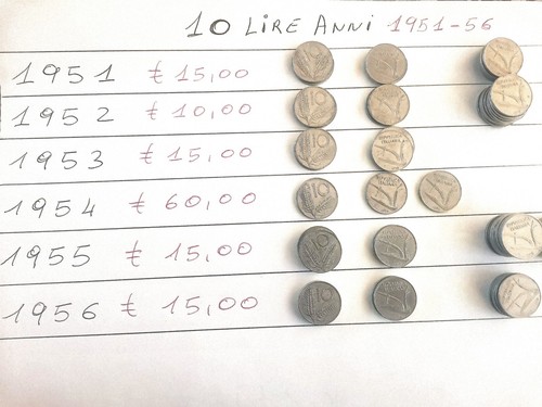 Monete lire 1951 - monete, 10