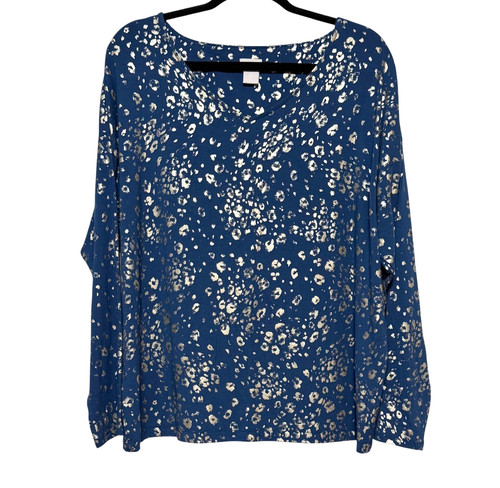 Top leopardato metallizzato