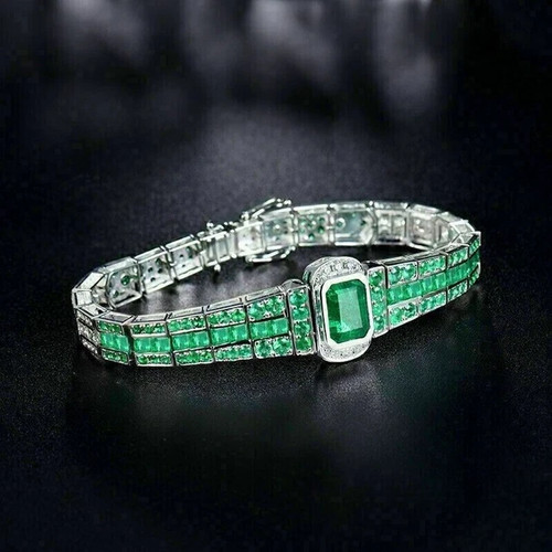 Bracciale tennis uomo smeraldo