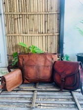 Borsa da donna in vera pelle look vintage senza 2 piccole borse