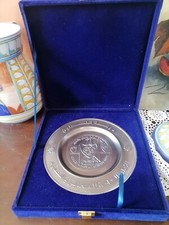 PIATTO PELTRO SERVIZIO  DI FRONTIERA DOGANA DEI CONFINI STATO PALESTINA RARO!