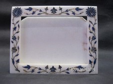 White Marble Photo Frame Blue