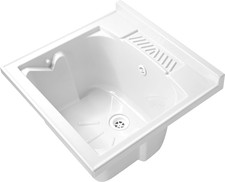 Lavatoio Lavapanni in Resina PP, Bianco, 50X50 Quadrata Ideale per Ricambio O In