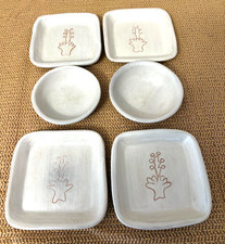 Set ceramica messicana Tajin - rustico beige e marrone 4 piatti antipasti 2 ciotole immersione