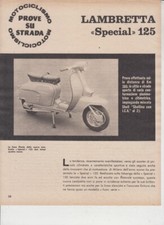 PUBBLICITA'  TEST MOTO LAMBRETTA 125 SPECIAL  1966 INNOCENTI SCOOTER EPOCA