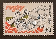 Francobolli Francia Sport RUGBY palla ovale 1.60Fr Mi 1843 Yv 2236 1982