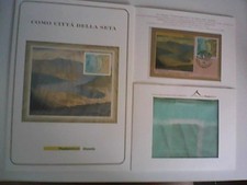 REPUBBLICA ITALIA 2001 FOLDER COMO CITTA' DELLA SETA CON FOULARD IN SETA