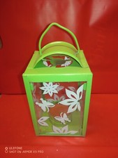 LANTERNA IN METALLO  COLORATO PORTA TEA LIGHT O CANDELA SEGNAPOSTO 4 COL. VERDE