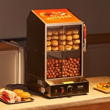 VEVOR Macchine per Hot Dog Commerciale 2 Ripiani Capienza 37L Porte Scorrevoli