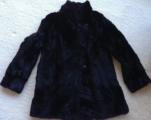 Black real sheared fur - black,