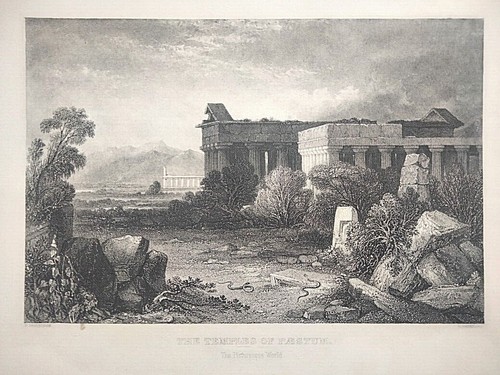 1845 acquaforte templi - 1845, di