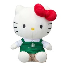 Starbucks Barista Hello Kitty 2024 Peluche Bambola Grembiule Verde Bianco Edizione Limitata