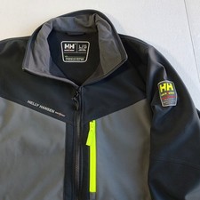 Giacca Helly Hansen Aker uomo grande nera da lavoro full zip softshell finto collo 