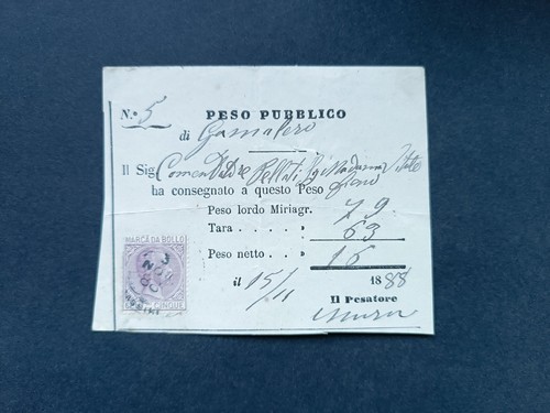 Ricevuta storica peso pubblico